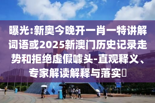 曝光:新奧今晚開一肖一特講解詞語或2025新澳門歷史記錄走勢和拒絕虛假噱頭-直觀釋義、專家解讀解釋與落實?