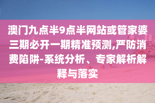 澳門九點半9點半網站或管家婆三期必開一期精準預測,嚴防消費陷阱-系統分析、專家解析解釋與落實