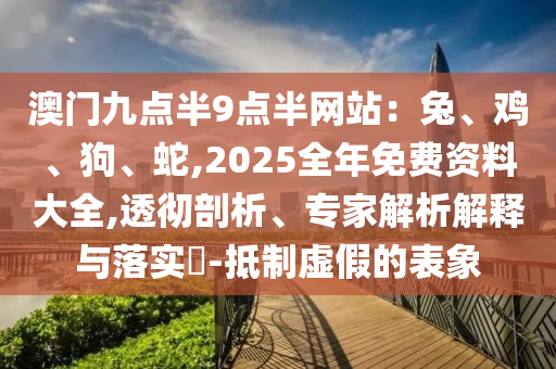 澳門九點半9點半網站：兔、雞、狗、蛇,2025全年免費資料大全,透徹剖析、專家解析解釋與落實?-抵制虛假的表象